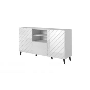 ABETO Kommode 150x42x82 weiß glänzend