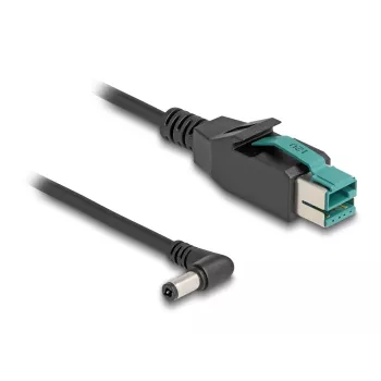 DeLOCK PoweredUSB-Kabel Stecker 12 V auf DC 5,5 x 2,5 mm Stecker gewinkelt 1 m