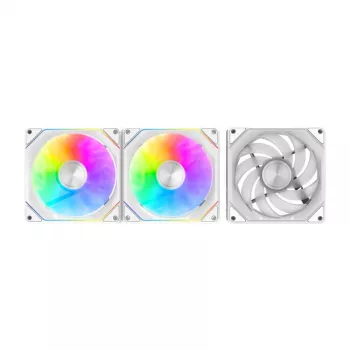 Gehäuselüfter Darkflash Gauss G24 3-in-1 Weiß 120 mm — Set mit 3, 120 mm