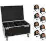 LED PAR Lichtset EUROLITE 20000885 — 8x12W PAR LEDs, IP-klassifiziert, mit Rollkoffer