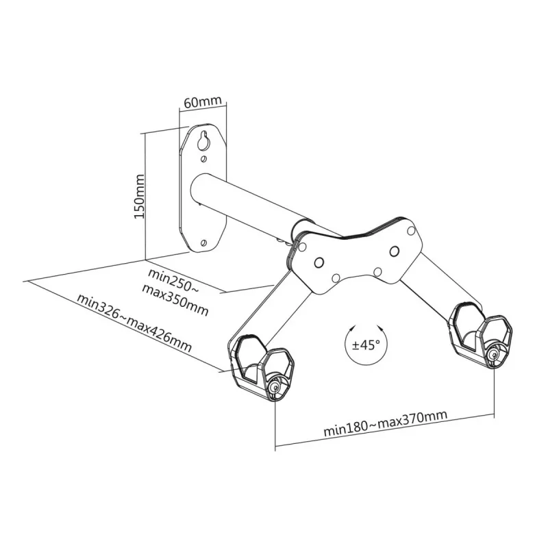 Wandmontierter Fahrradhalter MACLEAN MC-457, 25 kg max. Belastung