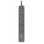Power Line+ mobile ready Überspannungsschutz-Steckerleiste 1,5 m (4 Steckdosen + 3x USB-A, 5V 2,4A)