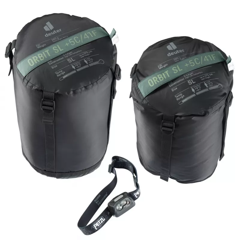 Mumienschlafsack DEUTER Orbit SL +5 °C / 41 °F — 750 mm Breite, 480 mm Tiefe, Ripstop-PES, Grün