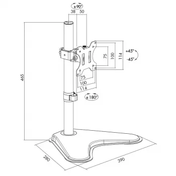 Monitorhalterung LOGILINK BP0044 für Bildschirme 33–81,3 cm (13 Zoll–32 Zoll), VESA 75x75–100x100, max. 8 kg, Schreibtisch, schwarz