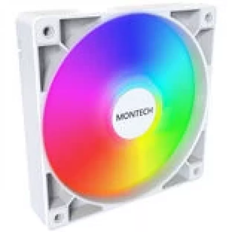 Kühlungslüfter Montech GF120 PWM ARGB 120 mm weiß, PWM-Steuerung, ARGB-Beleuchtung