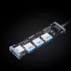 USB-Hub Aukey CB-H36 — 4-Port USB 3.2 Gen 1 Typ-A, Host USB 2.0, 5000 Mbit/s, Aluminium Silber