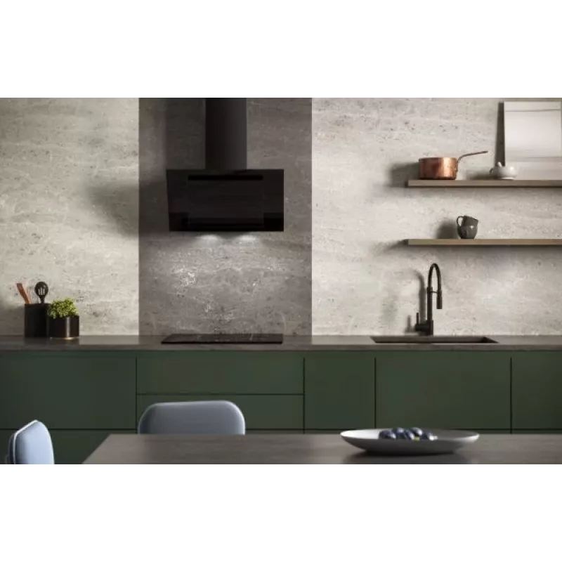 Vertikale Eco Duo Glas Wand-Dunstabzugshaube Schwarz