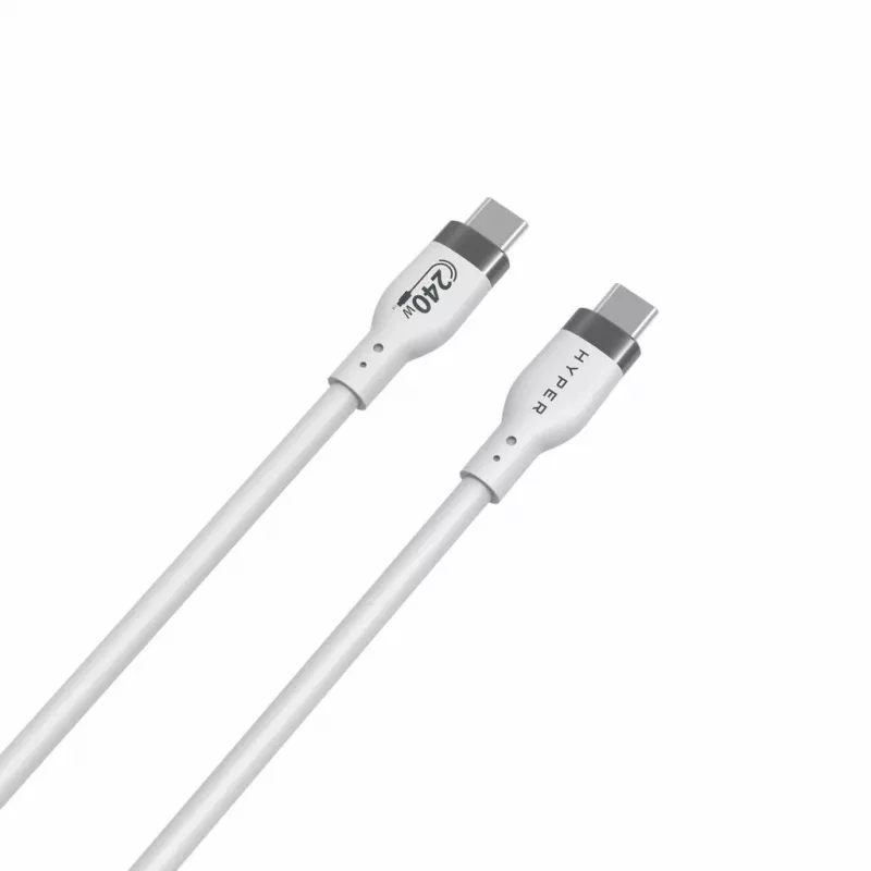HYPER HyperJuice 240W Silikon USB-C auf USB-C Kabel (0,9 m/1 m) - Weiß