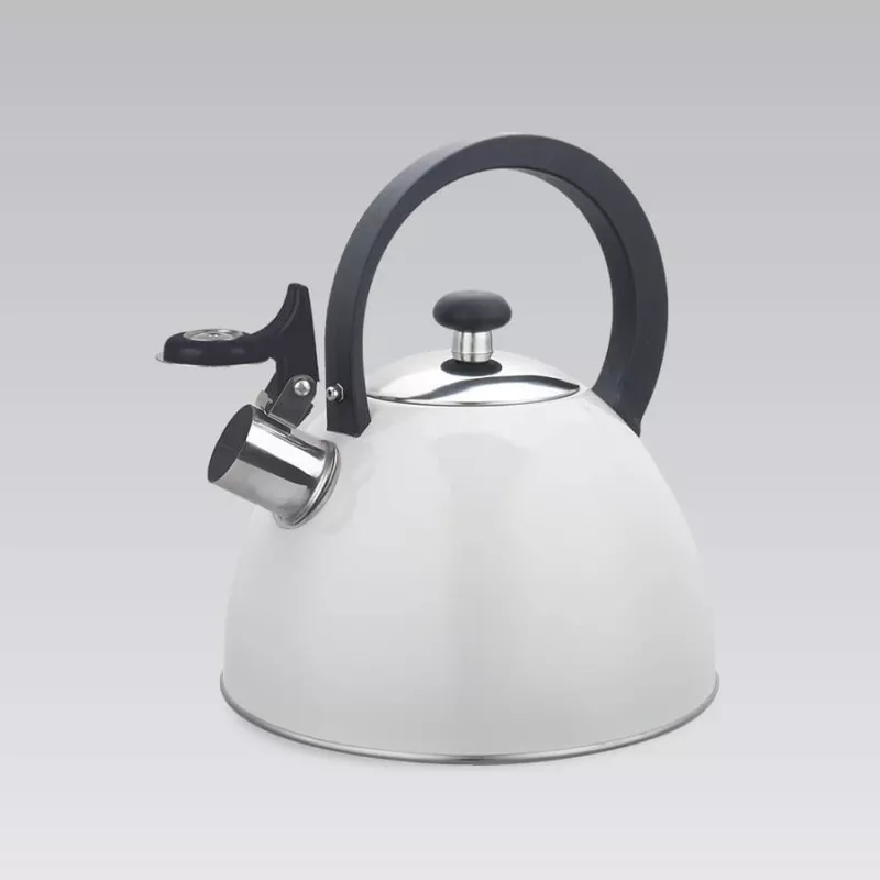 Wasserkocher Maestro MR-1302-WG 2,5 L, Edelstahlgehäuse, weiß, klappbare Pfeife