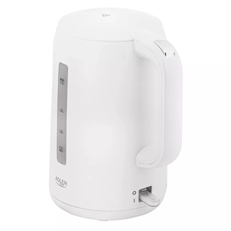 Adler Wasserkocher | AD 1386 | Elektrisch | 1850 W | 2,2 L | Kunststoff | 360°-Drehsockel | Weiß