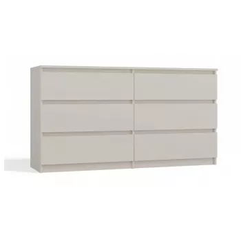 Kommode MALWA M6/140 von top e shop — 6 Schubladen, 1380×400×750 mm, Kaschmir-Laminat