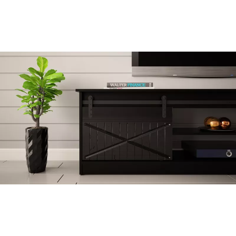 RTV GRANERO 200x56.7x35 schwarz/schwarz glänzend Schrank
