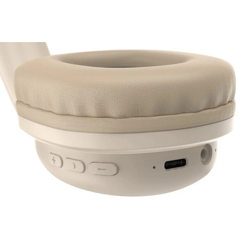 Drahtlose Over-Ear-Kopfhörer DEFENDER EEMOTION B640 BEIGE — binaural, geschlossene Akustik, USB-C, AUX, 20–20000 Hz, 105 dB