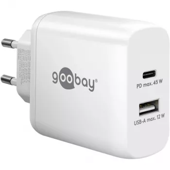 Goobay 65412 Ladegerät für Mobilgeräte Kopfhörer, Laptop, Smartphone, Tablet Weiß AC Innen