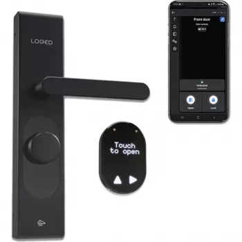 Elektronisches Türschloss Shelly LOQED – Smart Lock, schwarze Ausführung