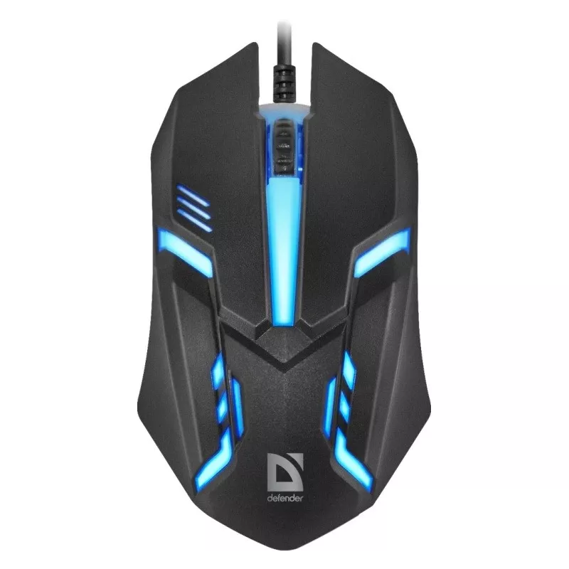 Kabelgebundene optische Maus DEFENDER CYBER MB-560L — beidhändig, 1200 DPI, USB Typ-A, 2 Tasten, schwarz