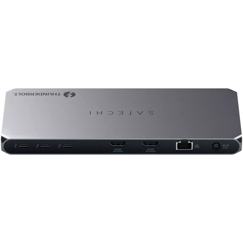 Satechi Thunderbolt 4 Dock ST-DT4MDM-EU — Thunderbolt 4 Dockingstation, 2× HDMI 2.0, 2× USB-A 3.2