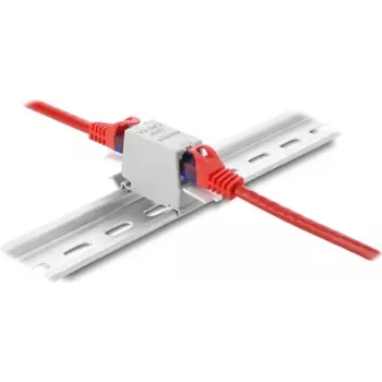 Keystone-Modul DELOCK 90934 – flacher RJ-45-Einsatz, weiß/grau, 30,5×46,6×18 mm