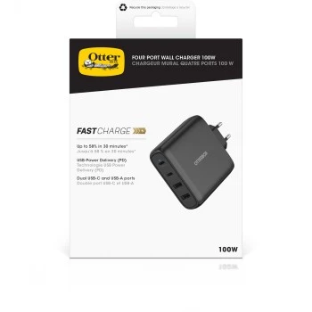 Wandladegerät OTTERBOX 78-81343 100W GaN mit 2× USB-C und 2× USB-A Anschlüssen