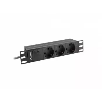 Lanberg PDU-03E-0200-BK Power Distribution Unit (PDU) 3 AC-Ausgänge 1U Schwarz
