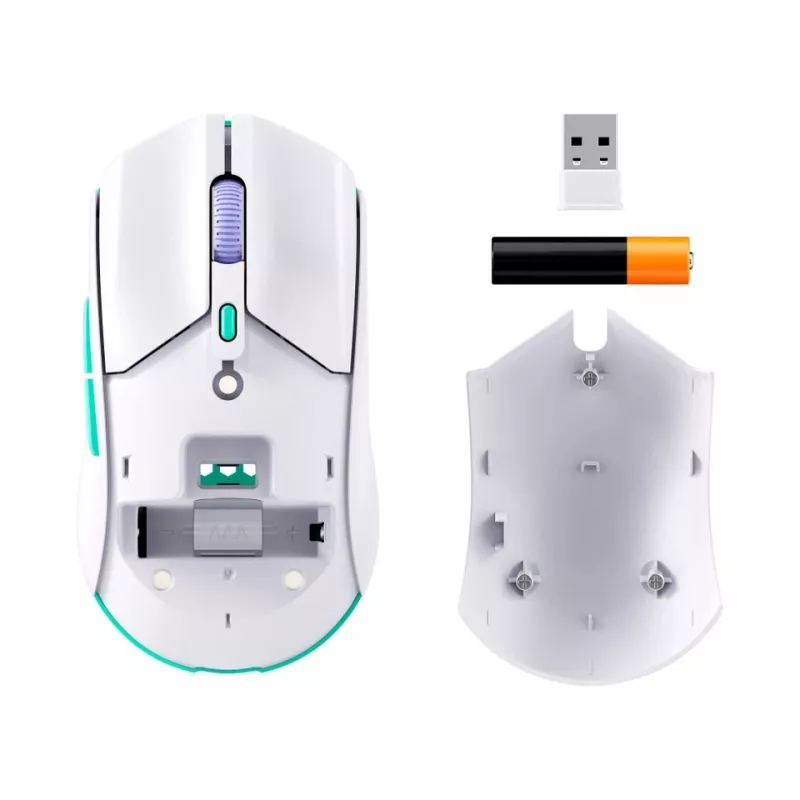 HyperX Pulsefire Haste 2 Core Wls - Gaming-Maus (Wht/Grn/Pur)