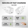 USB-C 35W 3A Power Delivery 3.0 QC 3.0 Wandladegerät Weiß