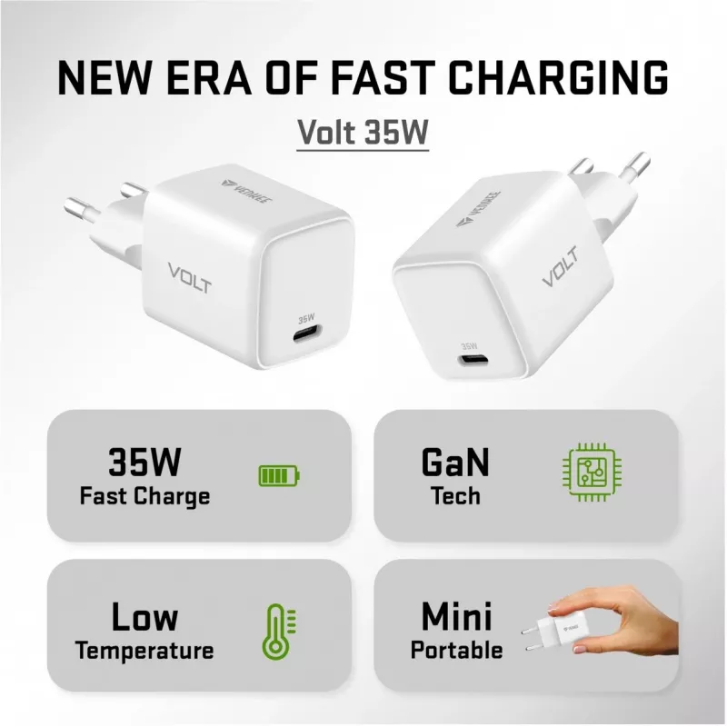 USB-C 35W 3A Power Delivery 3.0 QC 3.0 Wandladegerät Weiß