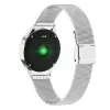 Smartwatch ORO-MED ORO-SMART CRYSTAL SILVER — rundes Metallgehäuse, LCD 240 × 198, 1,04 Zoll Display, Bluetooth 4.0, wasserdicht, 120 mAh Batterie