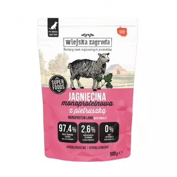 WIEJSKA ZAGRODA Monoprotein Lamm - Nassfutter für Hunde - 500g