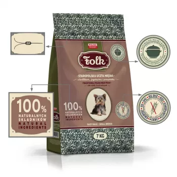 FOLK Small breeds Traditional polish meat feast mit Kaninchen, Lamm und Wachtel – Trockenhundefutter – 7 kg