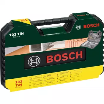 Zubehörset Bosch V-Line 103-tlg. — Bosch 103-teiliges Bohrer- und Schrauberzubehörset