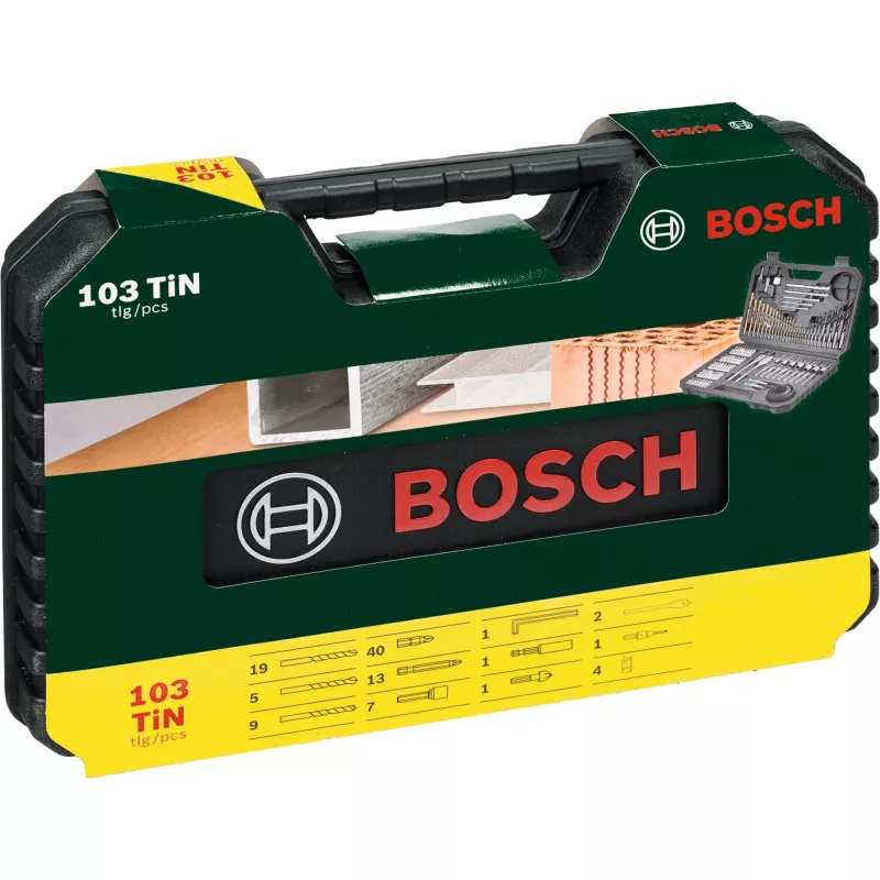 Zubehörset Bosch V-Line 103-tlg. — Bosch 103-teiliges Bohrer- und Schrauberzubehörset