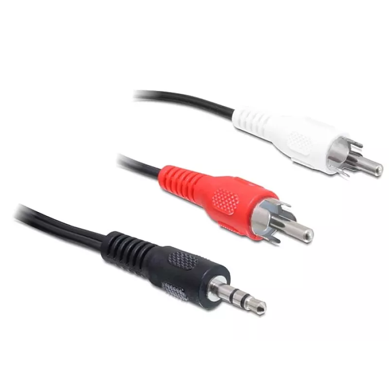 Audiokabel DeLOCK 84000 1,5 m 2xRCA 3,5 mm Schwarz