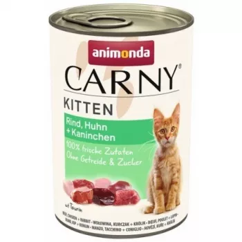 animonda Carny Nassfutter für Katzen 400 g – hoher Fleischanteil, getreidefrei, Huhngeschmack, für Kätzchen