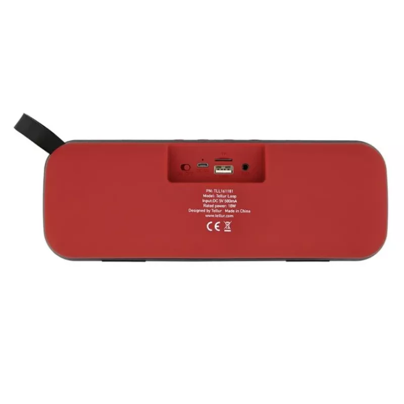 Tragbarer Lautsprecher Tellur Bluetooth-Lautsprecher Loop 10W Rot