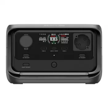Tragbare Powerstation EcoFlow River 3 Plus — LiFePO4 286Wh, AC- und USB-Ausgänge, Solar-/Zigarettenanzünder-Ladung