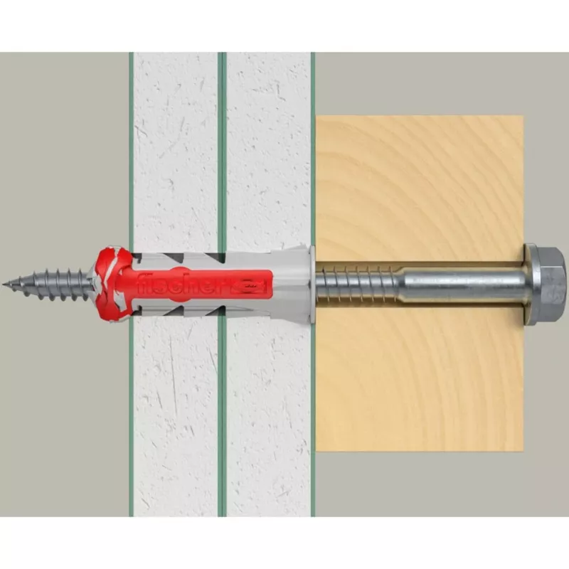fischer Dübel DUOPOWER 10x50 BigBox Hellgrau/Rot 210 Stück wiederverschließbar (570550)