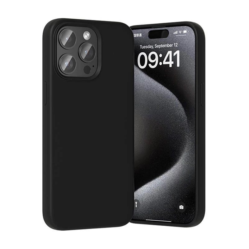 Schutzhülle aus Silikon Vention KUFB0-40 für iPhone 15 Pro Max — schwarze Soft-Touch-Hülle