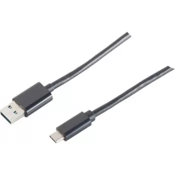 USB-Kabel S/CONN 14-10005 USB 2.0 1m USB A USB C Schwarz