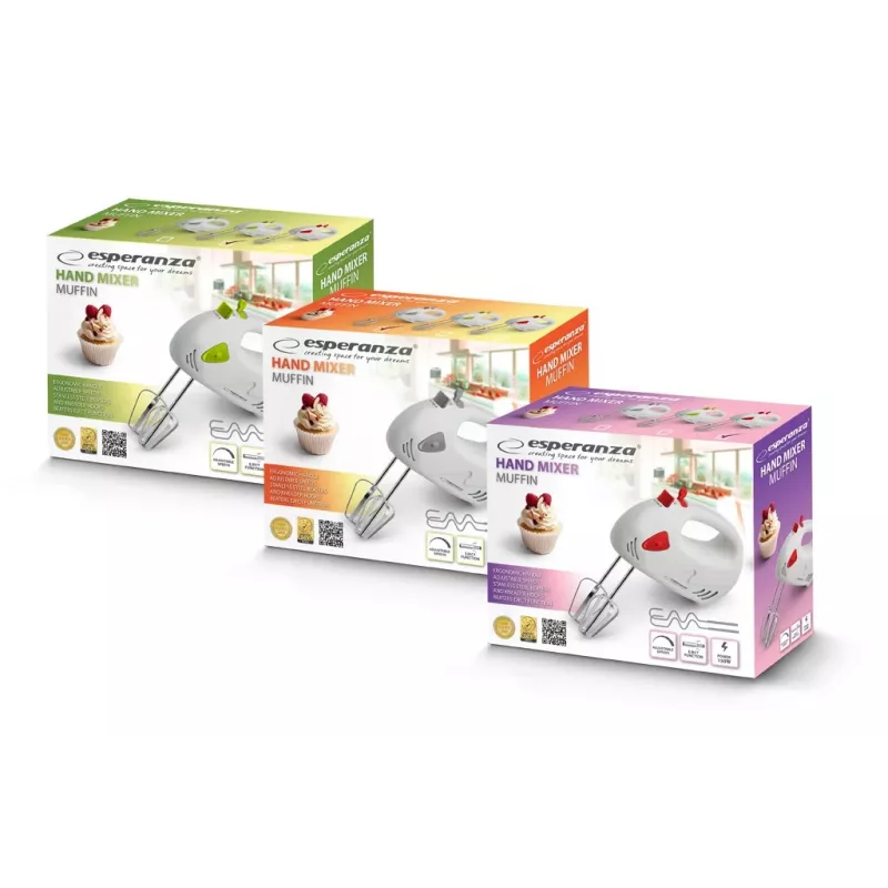 Handmixer Esperanza MIKSER RÄCZNY MUFFIN EKM007WE 150W
