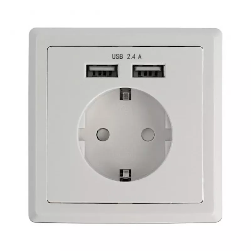Steckdose CEE 7/3 + USB DeLOCK 11471