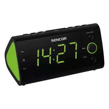 Uhrenradio SENCOR SRC 170GN – FM-Uhrenradio mit dualem Weckalarm, 1,2-Zoll-LED-Display, Innentemperatur, Schlummerfunktion (schwarz)