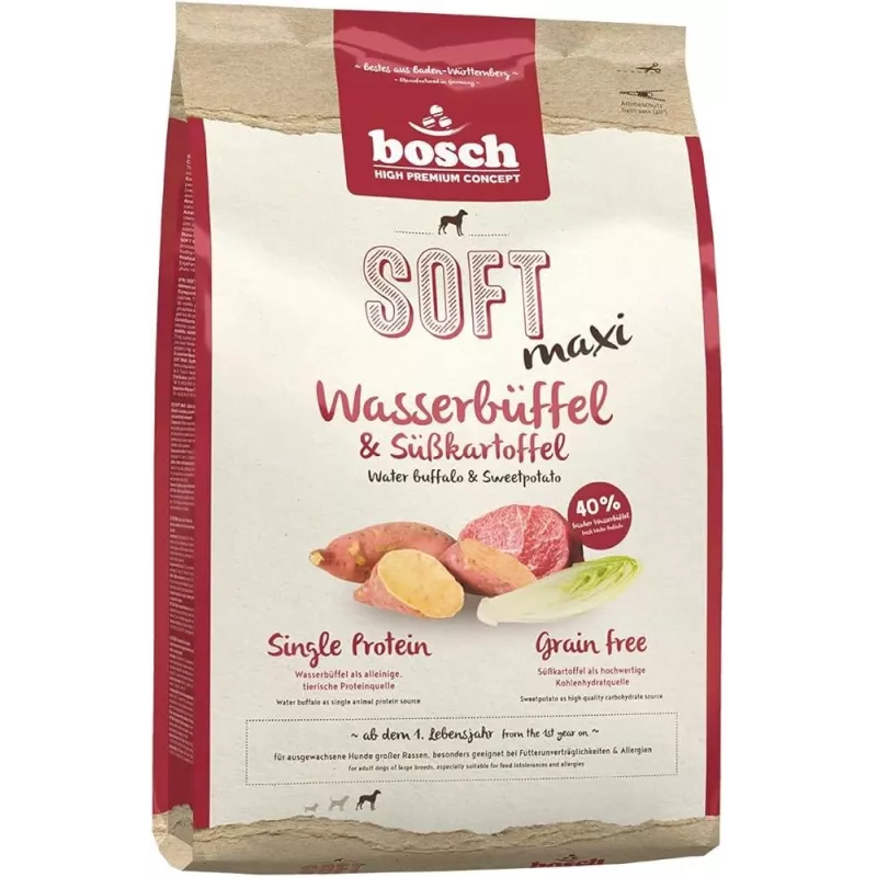 BOSCH Soft Maxi Wasserbüffel und Süßkartoffeln - Trockenfutter für Hunde - 2,5 kg