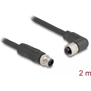 DeLOCK Sensor-/Aktorkabel 80524 2 m RST M12 Schwarz
