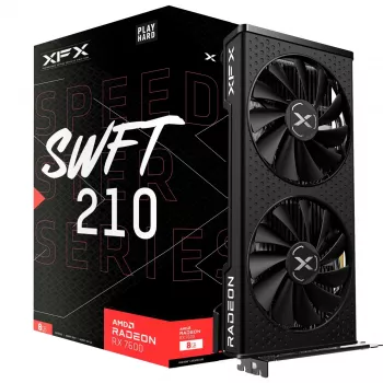 Grafikkarte XFX Radeon RX 7600 — 8 GB GDDR6, PCIe 4.0, 128-Bit, 2x DisplayPort 2.1, HDMI 2.1, 2 Lüfter
