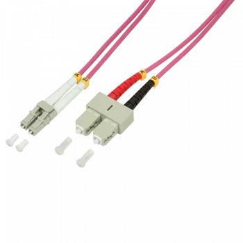 Logilink - Patchkabel - LC Multi-Mode (M) auf SC Multi-Mode (M) - 10 m - Glasfaser - 50/125 Mikrometer - OM4 - halogenfrei - heather violet (FP4LS10)
