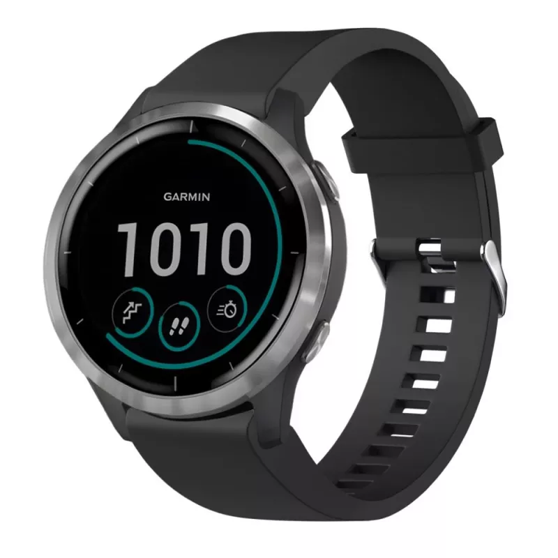 Silikon-Armband FIXED für Garmin QuickFit 20 mm, schwarz