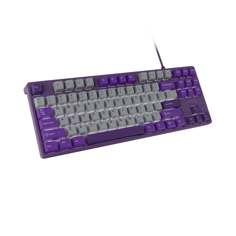 NATEC Fury Gaming-Tastatur Kanabo K2 US weiß-hinterleuchtet mechanisch grau-lila