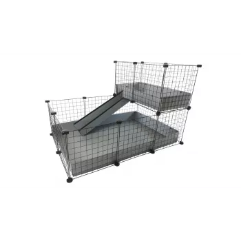 C&C Modularer Kleintierkäfig einstöckig 3x2 mit Loft und Rampe