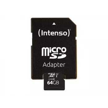 Intenso Performance - Flash-Speicherkarte (microSDXC mit SD-Adapter) - 64GB - UHS-I U1 / Class10 - microSDXC UHS-I (3424490)
